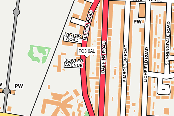 PO3 6AL map - OS OpenMap – Local (Ordnance Survey)