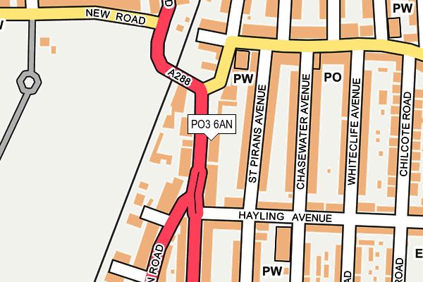 PO3 6AN map - OS OpenMap – Local (Ordnance Survey)