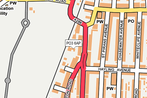 PO3 6AP map - OS OpenMap – Local (Ordnance Survey)