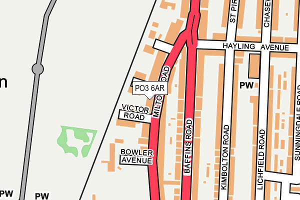 PO3 6AR map - OS OpenMap – Local (Ordnance Survey)