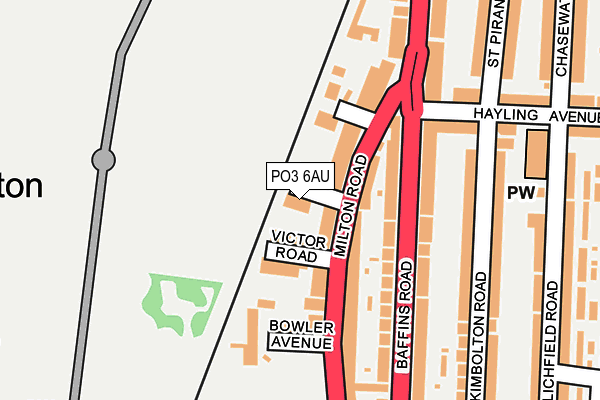 PO3 6AU map - OS OpenMap – Local (Ordnance Survey)