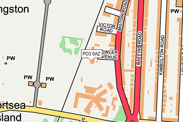 PO3 6AZ map - OS OpenMap – Local (Ordnance Survey)