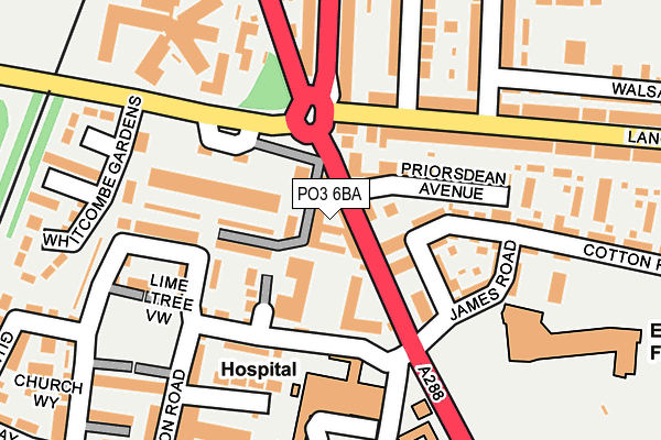 PO3 6BA map - OS OpenMap – Local (Ordnance Survey)