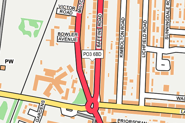 PO3 6BD map - OS OpenMap – Local (Ordnance Survey)