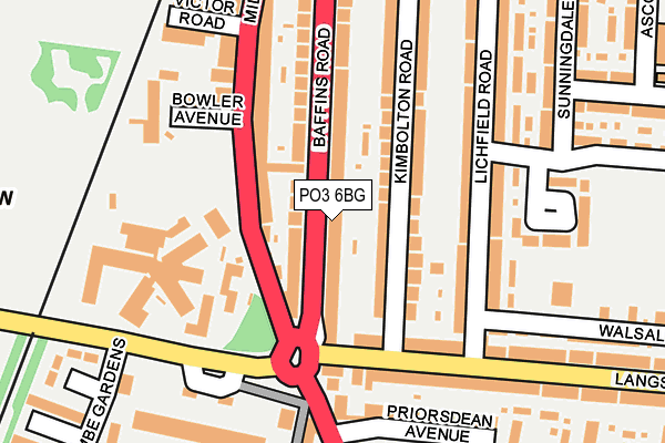 PO3 6BG map - OS OpenMap – Local (Ordnance Survey)