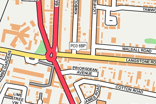 PO3 6BP map - OS OpenMap – Local (Ordnance Survey)