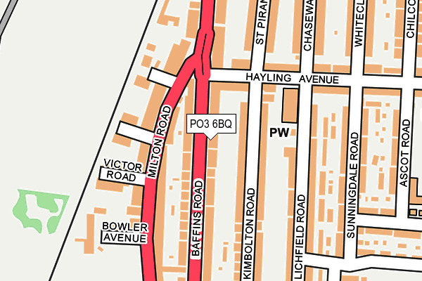 PO3 6BQ map - OS OpenMap – Local (Ordnance Survey)