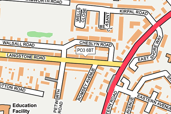 PO3 6BT map - OS OpenMap – Local (Ordnance Survey)