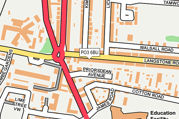 PO3 6BU map - OS OpenMap – Local (Ordnance Survey)