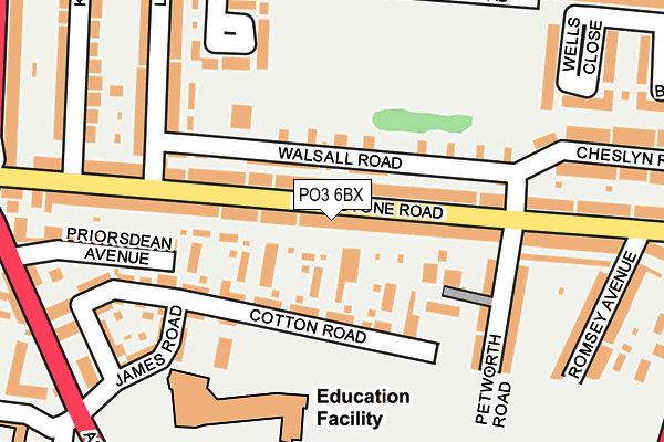 PO3 6BX map - OS OpenMap – Local (Ordnance Survey)