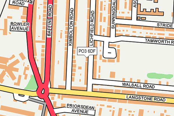 PO3 6DF map - OS OpenMap – Local (Ordnance Survey)