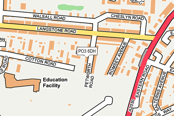 PO3 6DH map - OS OpenMap – Local (Ordnance Survey)