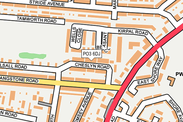 PO3 6DJ map - OS OpenMap – Local (Ordnance Survey)