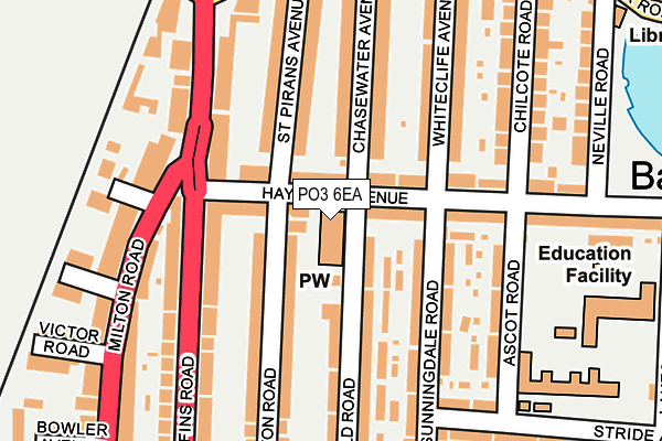 PO3 6EA map - OS OpenMap – Local (Ordnance Survey)