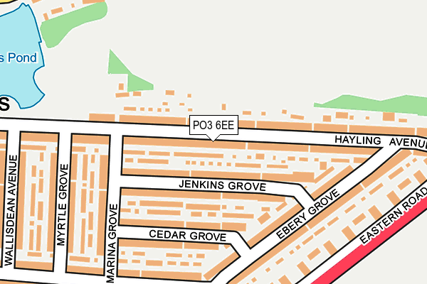 PO3 6EE map - OS OpenMap – Local (Ordnance Survey)