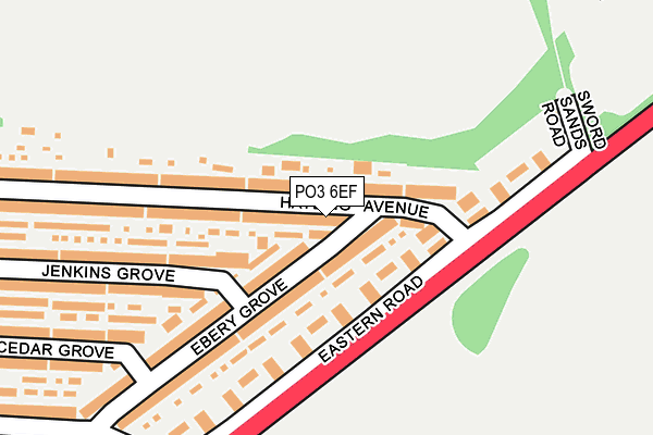 PO3 6EF map - OS OpenMap – Local (Ordnance Survey)