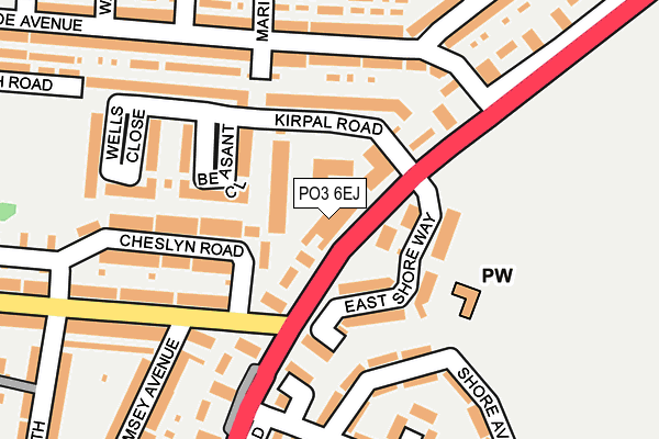 PO3 6EJ map - OS OpenMap – Local (Ordnance Survey)