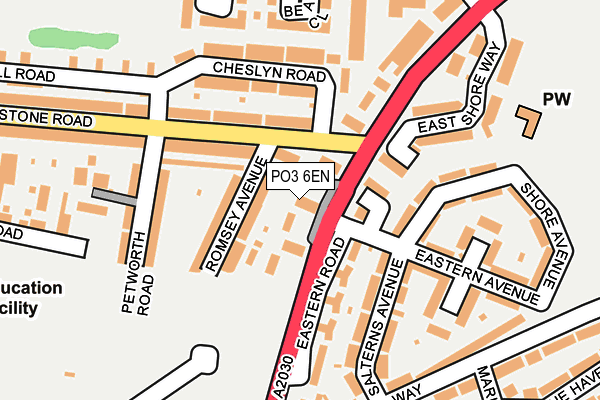 PO3 6EN map - OS OpenMap – Local (Ordnance Survey)