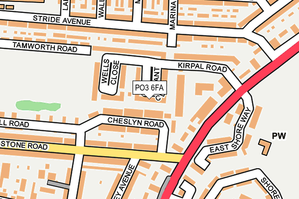 PO3 6FA map - OS OpenMap – Local (Ordnance Survey)