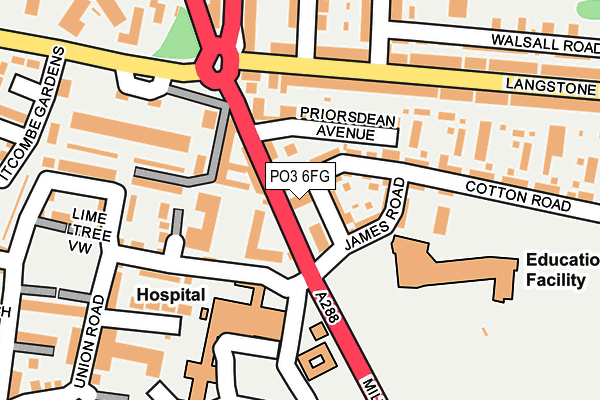 PO3 6FG map - OS OpenMap – Local (Ordnance Survey)