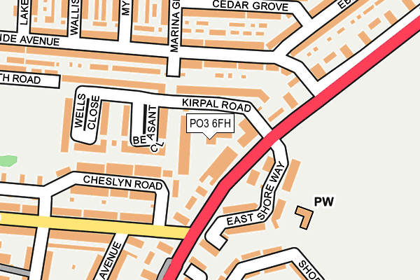 PO3 6FH map - OS OpenMap – Local (Ordnance Survey)