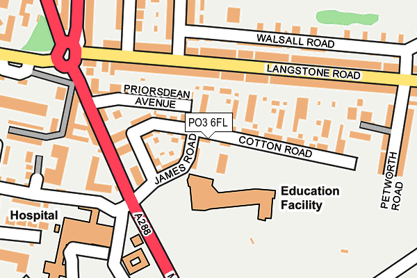 PO3 6FL map - OS OpenMap – Local (Ordnance Survey)