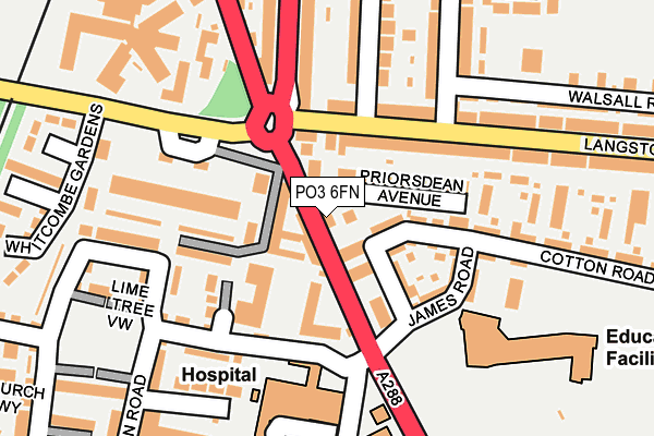 PO3 6FN map - OS OpenMap – Local (Ordnance Survey)