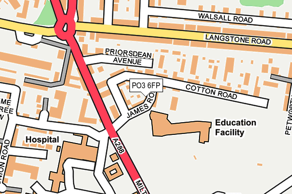 PO3 6FP map - OS OpenMap – Local (Ordnance Survey)