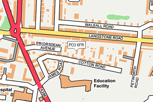 PO3 6FR map - OS OpenMap – Local (Ordnance Survey)