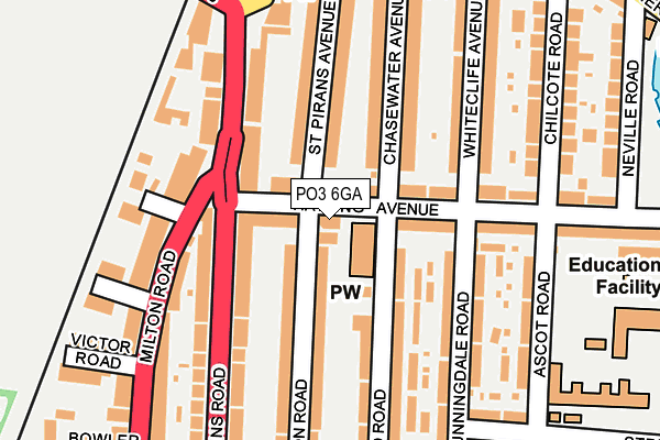 PO3 6GA map - OS OpenMap – Local (Ordnance Survey)