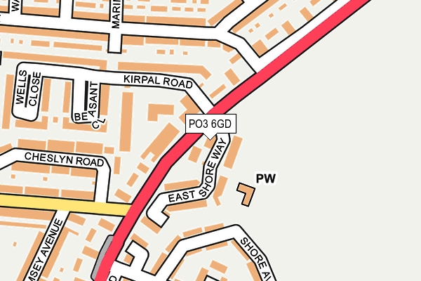 PO3 6GD map - OS OpenMap – Local (Ordnance Survey)