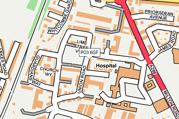 PO3 6GF map - OS OpenMap – Local (Ordnance Survey)