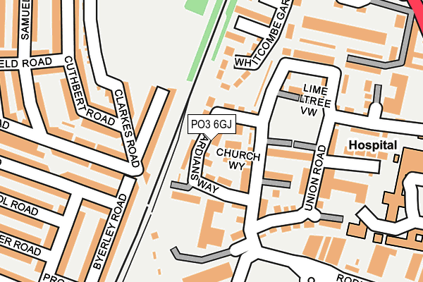 PO3 6GJ map - OS OpenMap – Local (Ordnance Survey)