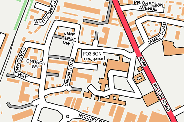 PO3 6GN map - OS OpenMap – Local (Ordnance Survey)