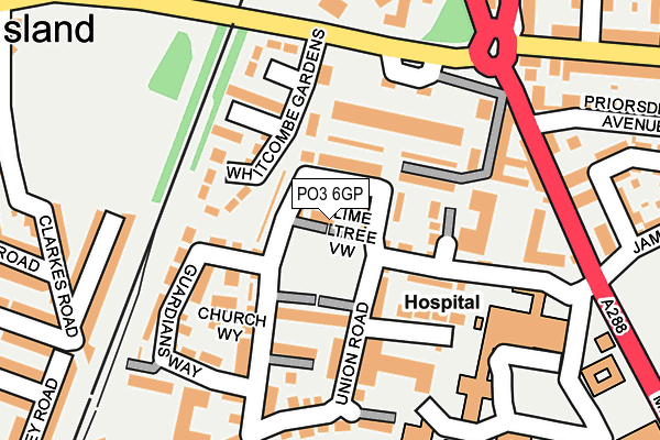 PO3 6GP map - OS OpenMap – Local (Ordnance Survey)