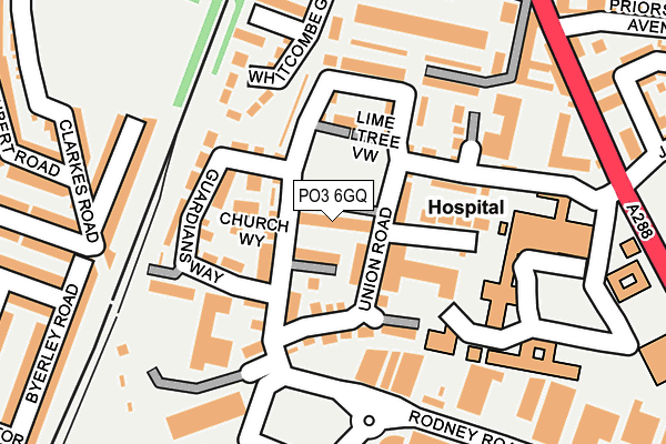 PO3 6GQ map - OS OpenMap – Local (Ordnance Survey)