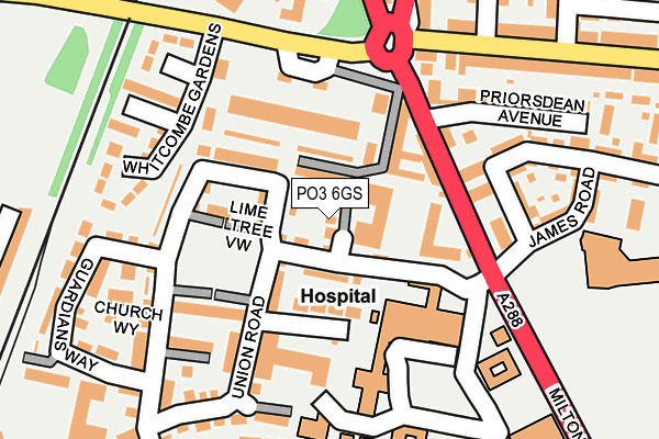 PO3 6GS map - OS OpenMap – Local (Ordnance Survey)