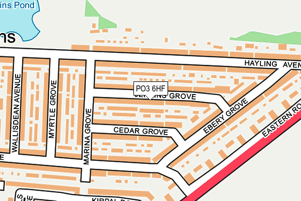 PO3 6HF map - OS OpenMap – Local (Ordnance Survey)