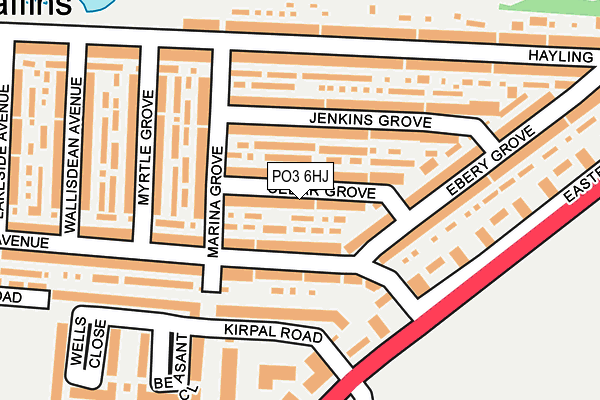 PO3 6HJ map - OS OpenMap – Local (Ordnance Survey)