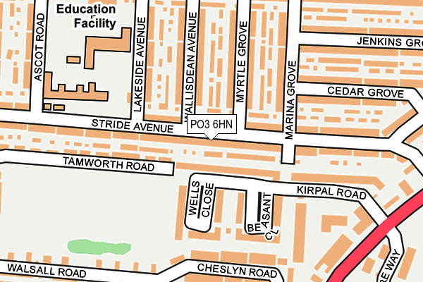 PO3 6HN map - OS OpenMap – Local (Ordnance Survey)