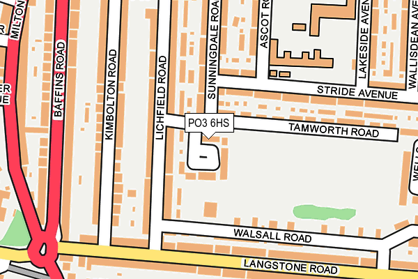 PO3 6HS map - OS OpenMap – Local (Ordnance Survey)