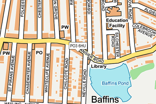 PO3 6HU map - OS OpenMap – Local (Ordnance Survey)