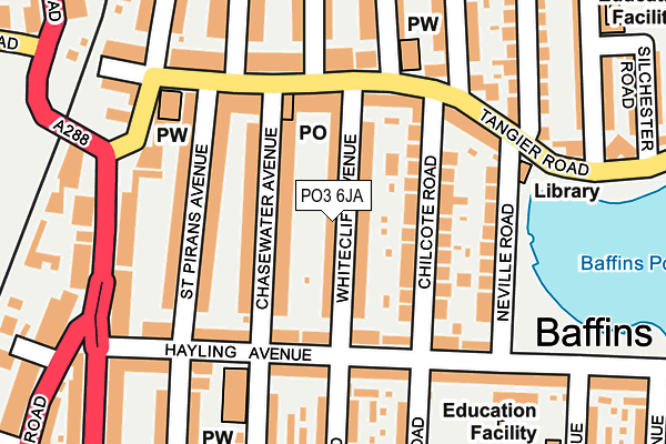 PO3 6JA map - OS OpenMap – Local (Ordnance Survey)