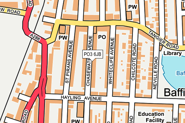 PO3 6JB map - OS OpenMap – Local (Ordnance Survey)