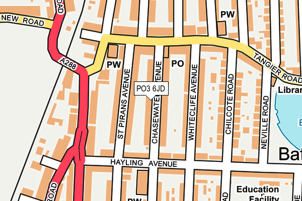 PO3 6JD map - OS OpenMap – Local (Ordnance Survey)