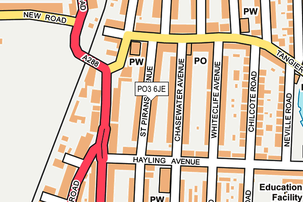 PO3 6JE map - OS OpenMap – Local (Ordnance Survey)