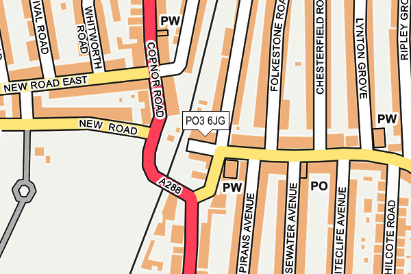 PO3 6JG map - OS OpenMap – Local (Ordnance Survey)
