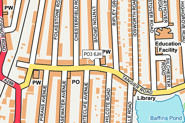 PO3 6JH map - OS OpenMap – Local (Ordnance Survey)