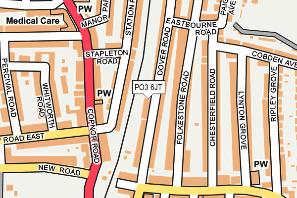 PO3 6JT map - OS OpenMap – Local (Ordnance Survey)