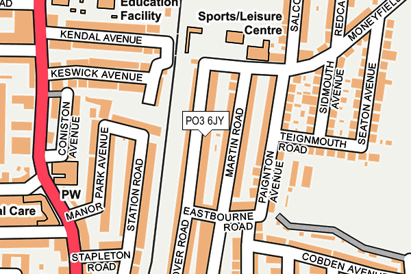 PO3 6JY map - OS OpenMap – Local (Ordnance Survey)